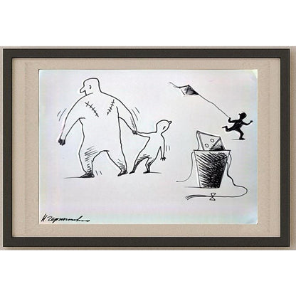 Chernyskev Nickolay 29x21cm Orijinal Karikatür BOD02650