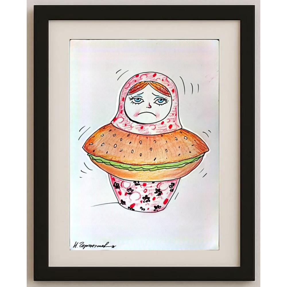 Chernyskev Nickolay 29x21cm Orijinal Karikatür BOD02652