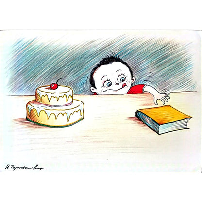 Chernyskev Nickolay 29x21cm Orijinal Karikatür BOD02653