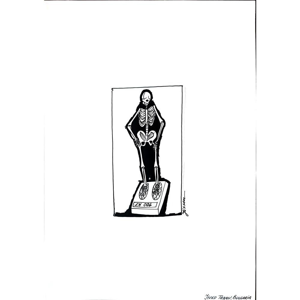 Jivko Tenev 29x21cm Orijinal Karikatür BOD02711