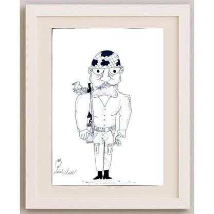 Ali Afshar Ghasemlo 32x22cm Orijinal Karikatür BOD02714