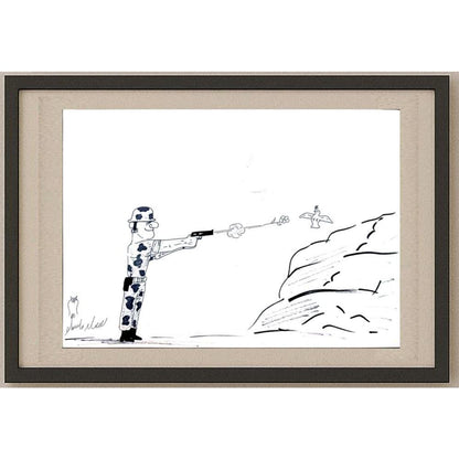 Ali Afshar Ghasemlo 32x21cm Orijinal Karikatür BOD02721