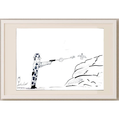 Ali Afshar Ghasemlo 32x21cm Orijinal Karikatür BOD02721