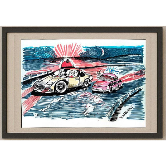 Vladimir Vardidzev 29x21cm Orijinal Karikatür BOD02727