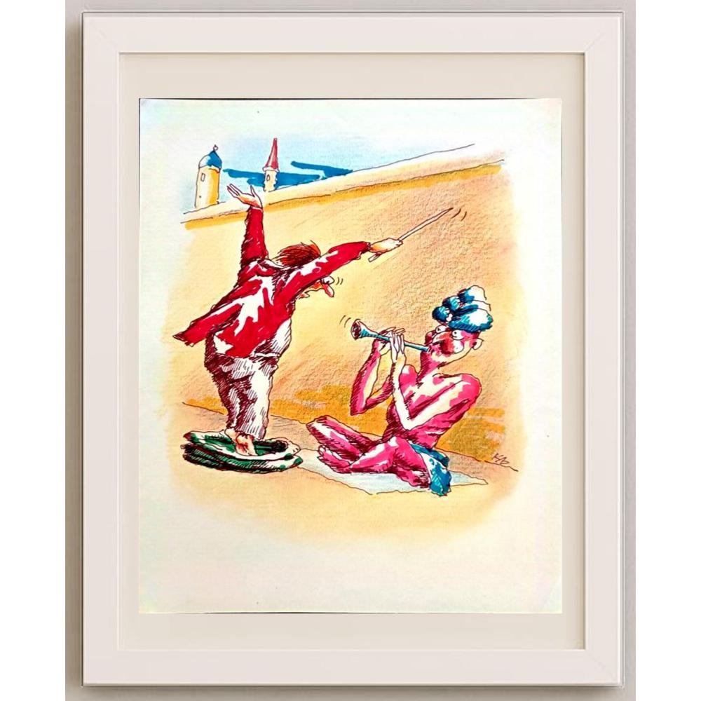 Serik Kulmeshkenov 22x18cm Orijinal Karikatür BOD02729