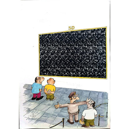 Erico Junqueira 32x21cm Orijinal Karikatür BOD02733