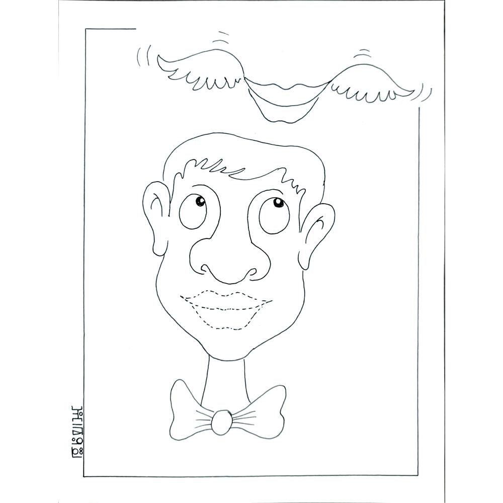 Milan Litovsky 21x16cm Orijinal Karikatür BOD02746