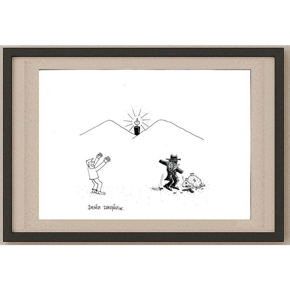 Deniz Dokgöz 29x21cm Orijinal Karikatür BOD02750