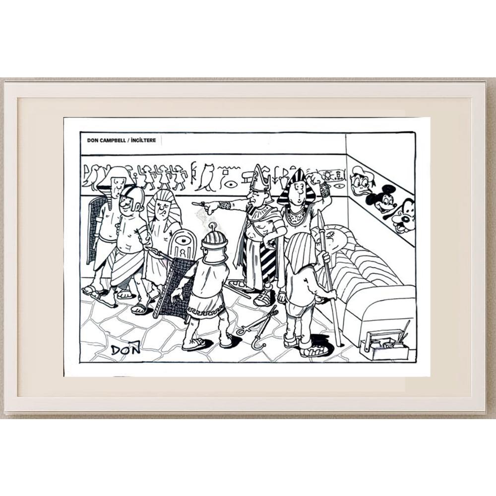 Don Campbell 29x21cm Orijinal Karikatür BOD02757