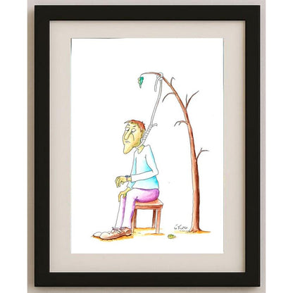 Gholam Hossein Hajiagha 25x18cm Orijinal Karikatür BOD02760