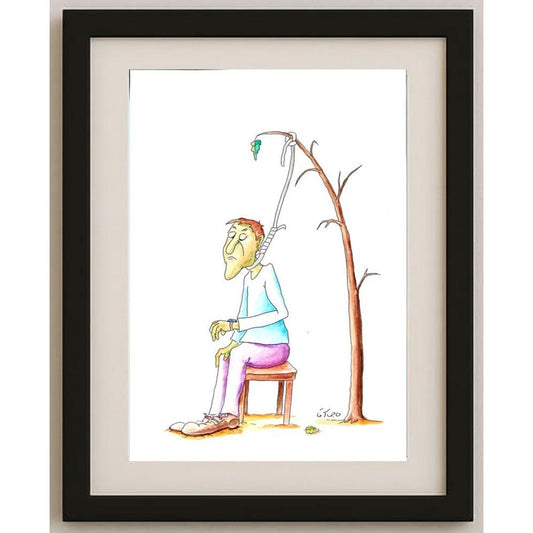 Gholam Hossein Hajiagha 25x18cm Orijinal Karikatür BOD02760