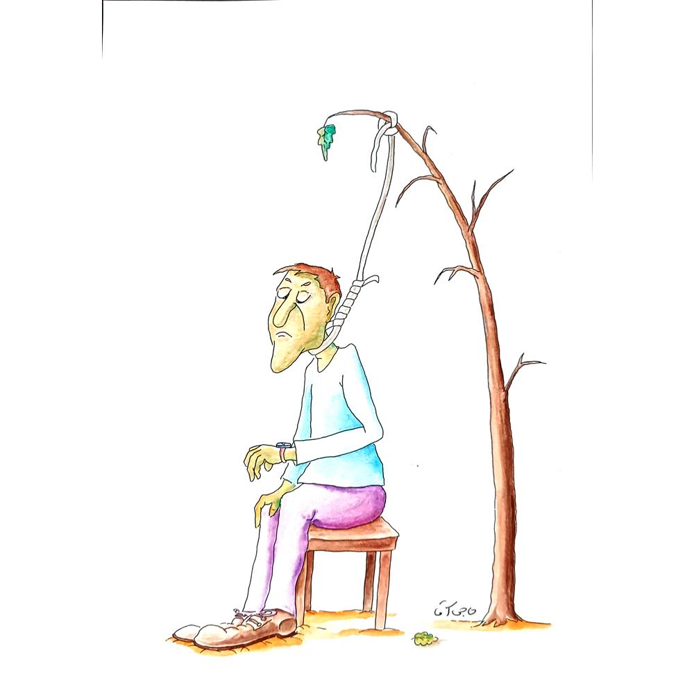 Gholam Hossein Hajiagha 25x18cm Orijinal Karikatür BOD02760