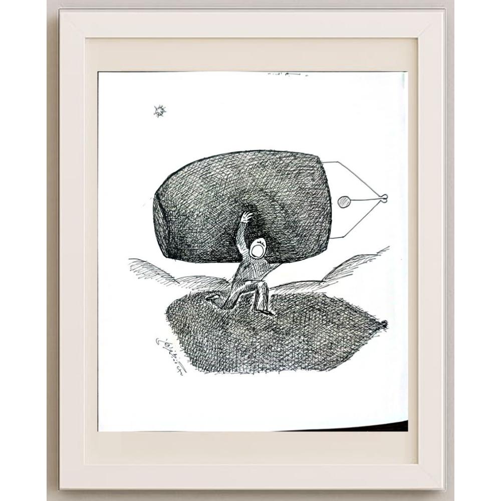 Unknown 25x21cm Orijinal Karikatür BOD02763