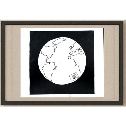 Unknown 25x21cm Orijinal Karikatür BOD02764