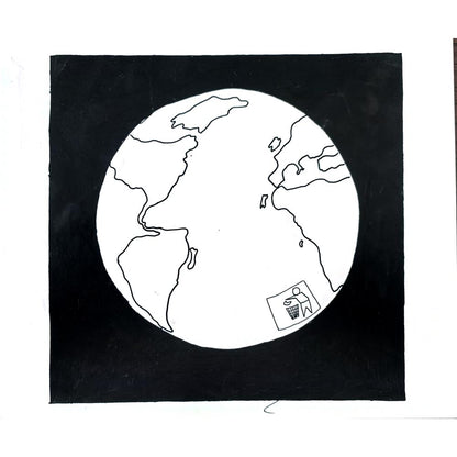 Unknown 25x21cm Orijinal Karikatür BOD02764