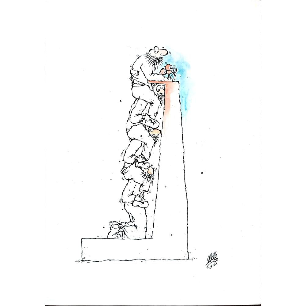 Unknown 25x21cm Orijinal Karikatür BOD02775