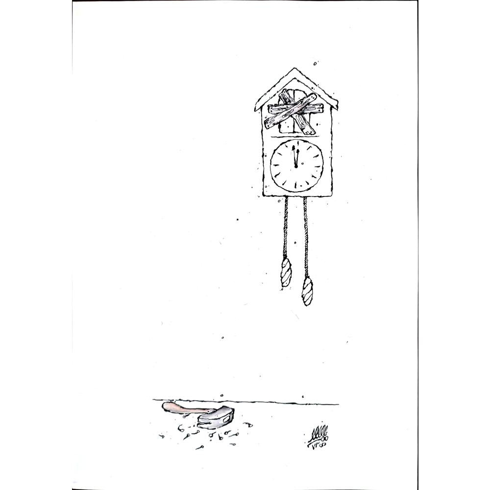 Unknown 25x21cm Orijinal Karikatür BOD02776