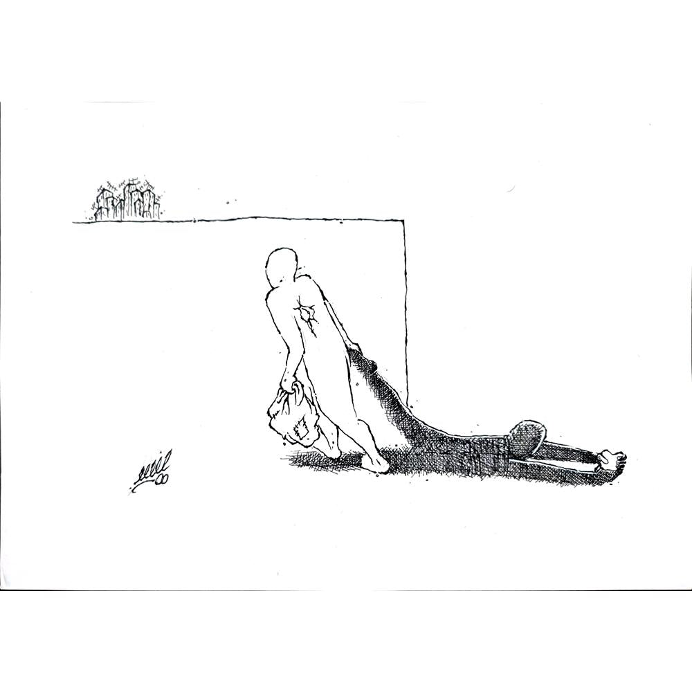 Unknown 25x21cm Orijinal Karikatür BOD02783