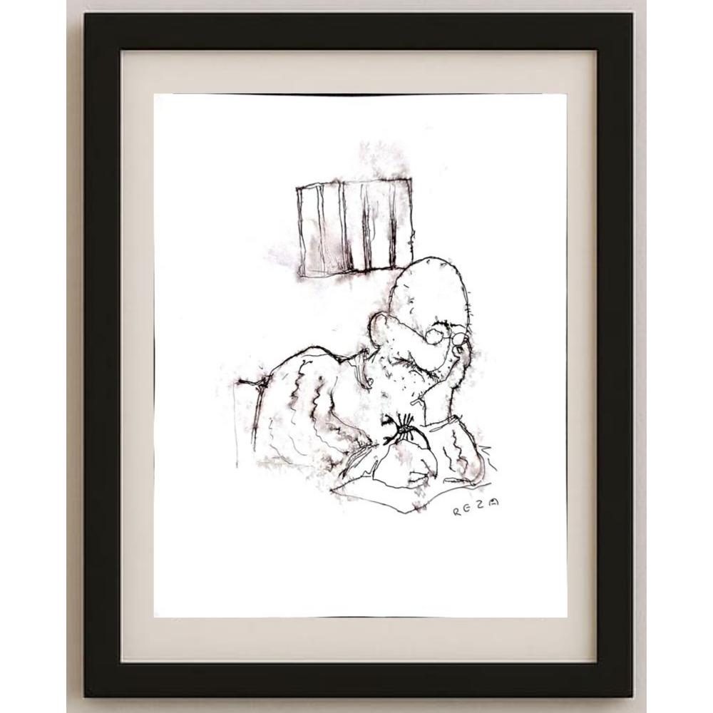 Reza Zaev Heidari 25x21cm Orijinal Karikatür BOD02793