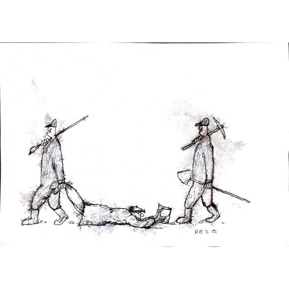Reza Zaev Heidari 25x21cm Orijinal Karikatür BOD02794