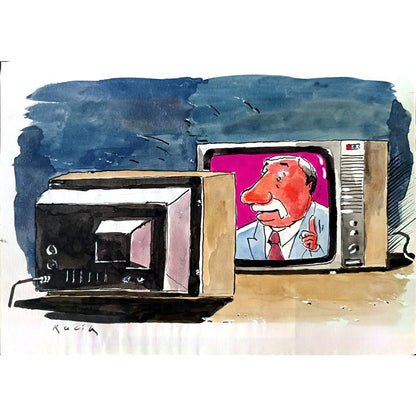Kucia Zbignievw 29x21cm Orijinal Karikatür BOD02801