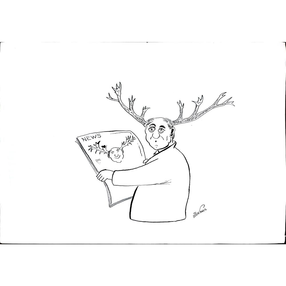 Zivanic Gostimir 29x21cm Orijinal Karikatür BOD02803