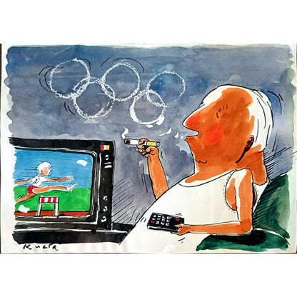 Praoownia Malarstwa 29x21cm Orijinal Karikatür BOD02805