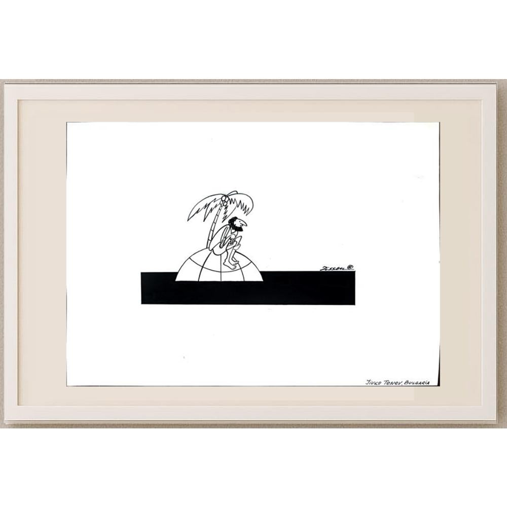 Jivko Tenev 29x21cm Orijinal Karikatür BOD02809