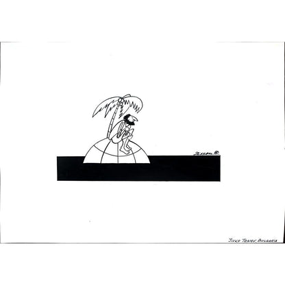 Jivko Tenev 29x21cm Orijinal Karikatür BOD02809
