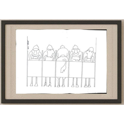 Unknown 29x21cm Orijinal Karikatür BOD02820