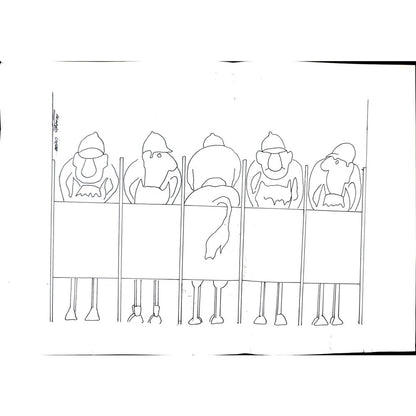 Unknown 29x21cm Orijinal Karikatür BOD02820