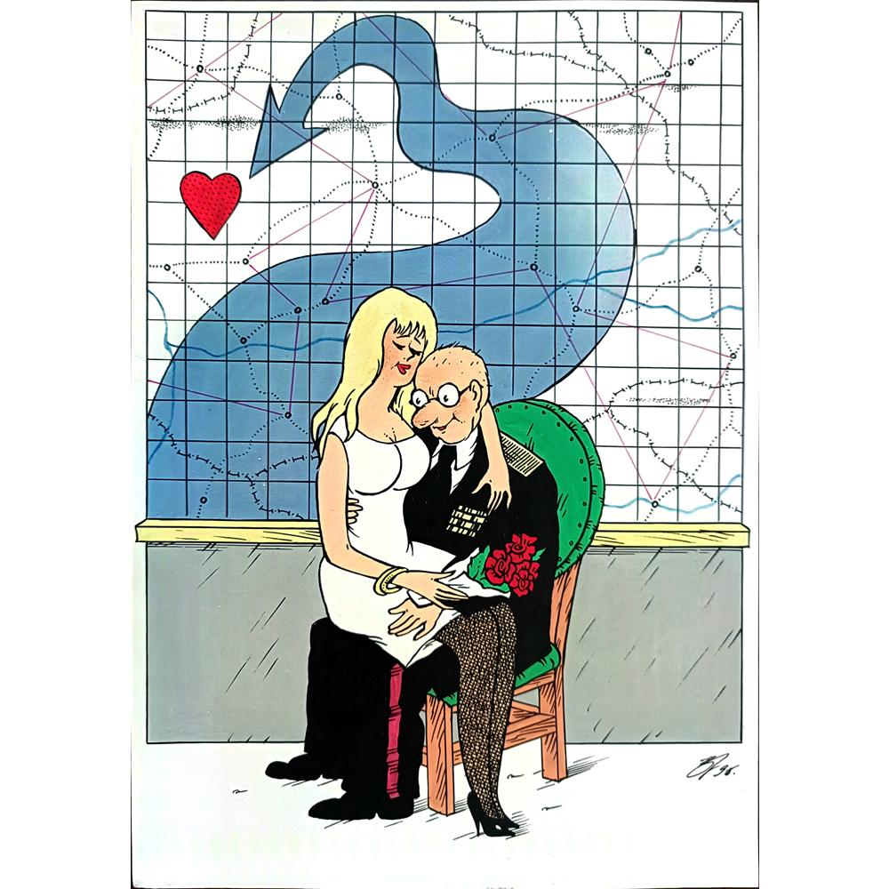 Semerenko Vladimir 29x21cm Orijinal Karikatür BOD02821