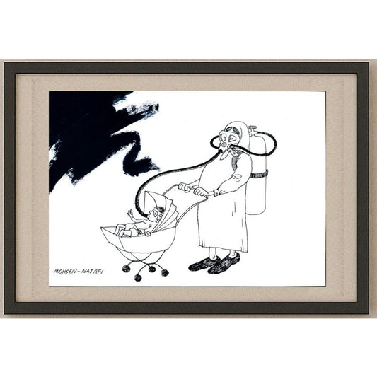 Mohsen Najafi 29x21cm Orijinal Karikatür BOD02822