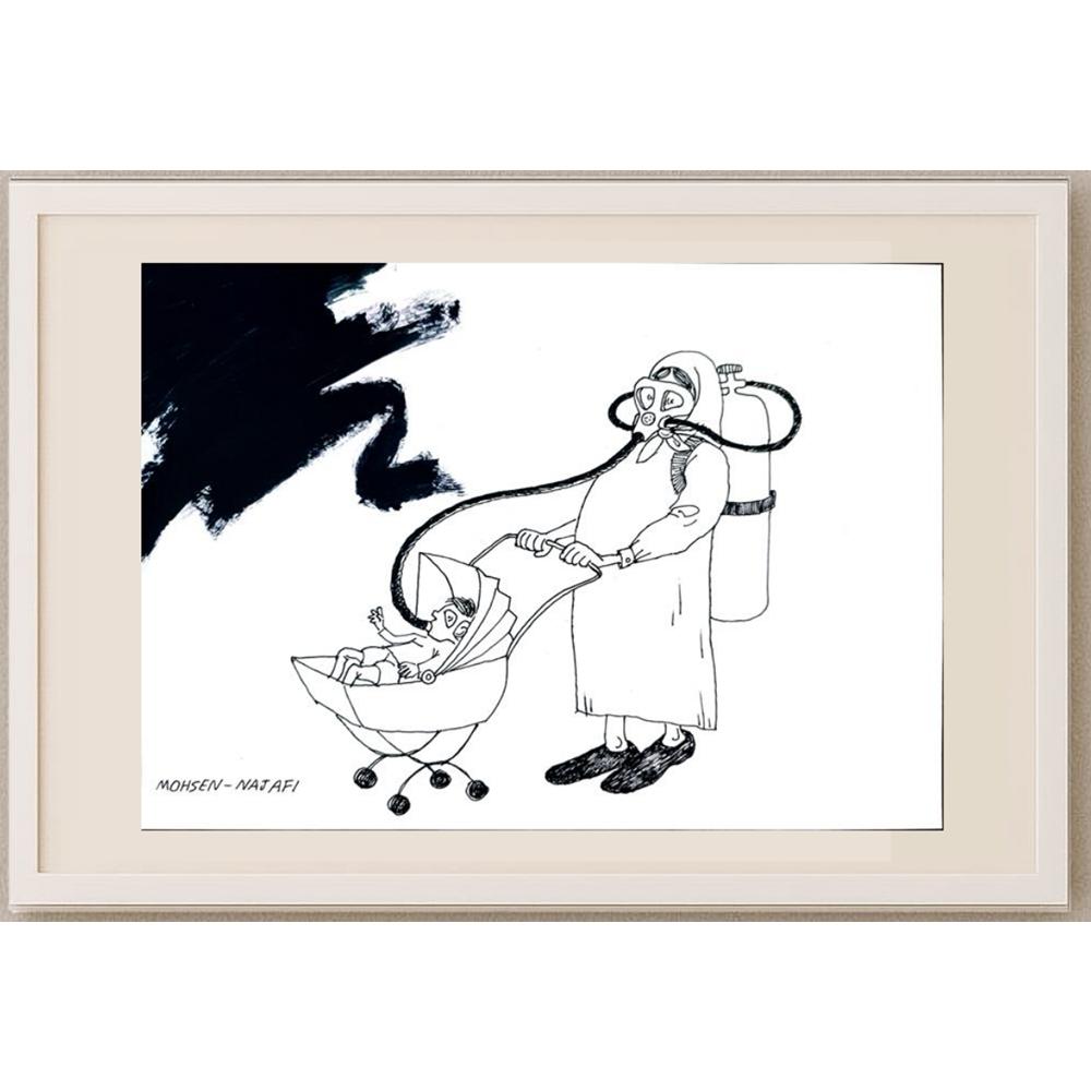 Mohsen Najafi 29x21cm Orijinal Karikatür BOD02822