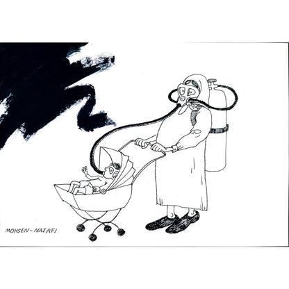 Mohsen Najafi 29x21cm Orijinal Karikatür BOD02822