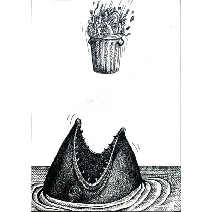 Mohsen Najafi 29x21cm Orijinal Karikatür BOD02823