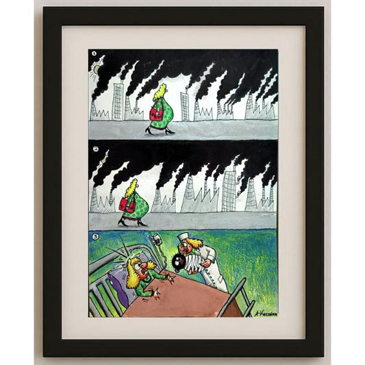 Ali Kassainn 29x21cm Orijinal Karikatür BOD02827