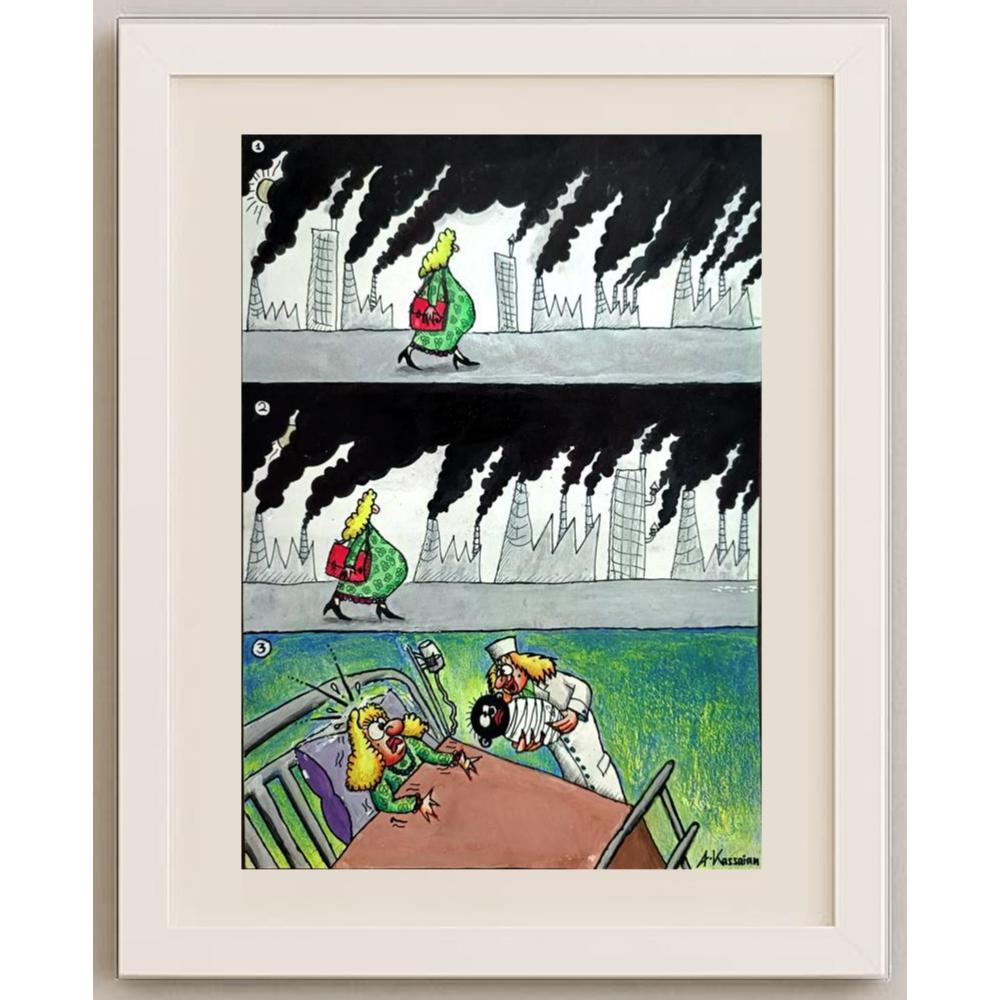 Ali Kassainn 29x21cm Orijinal Karikatür BOD02827