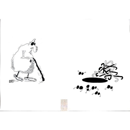 Unknown 29x21cm Orijinal Karikatür BOD02831