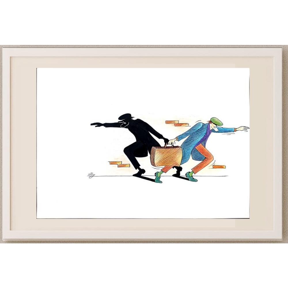 Majid Maghsoodi 29x21cm Orijinal Karikatür BOD02836