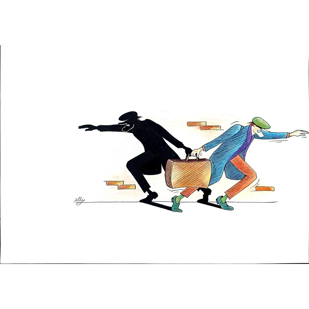 Majid Maghsoodi 29x21cm Orijinal Karikatür BOD02836