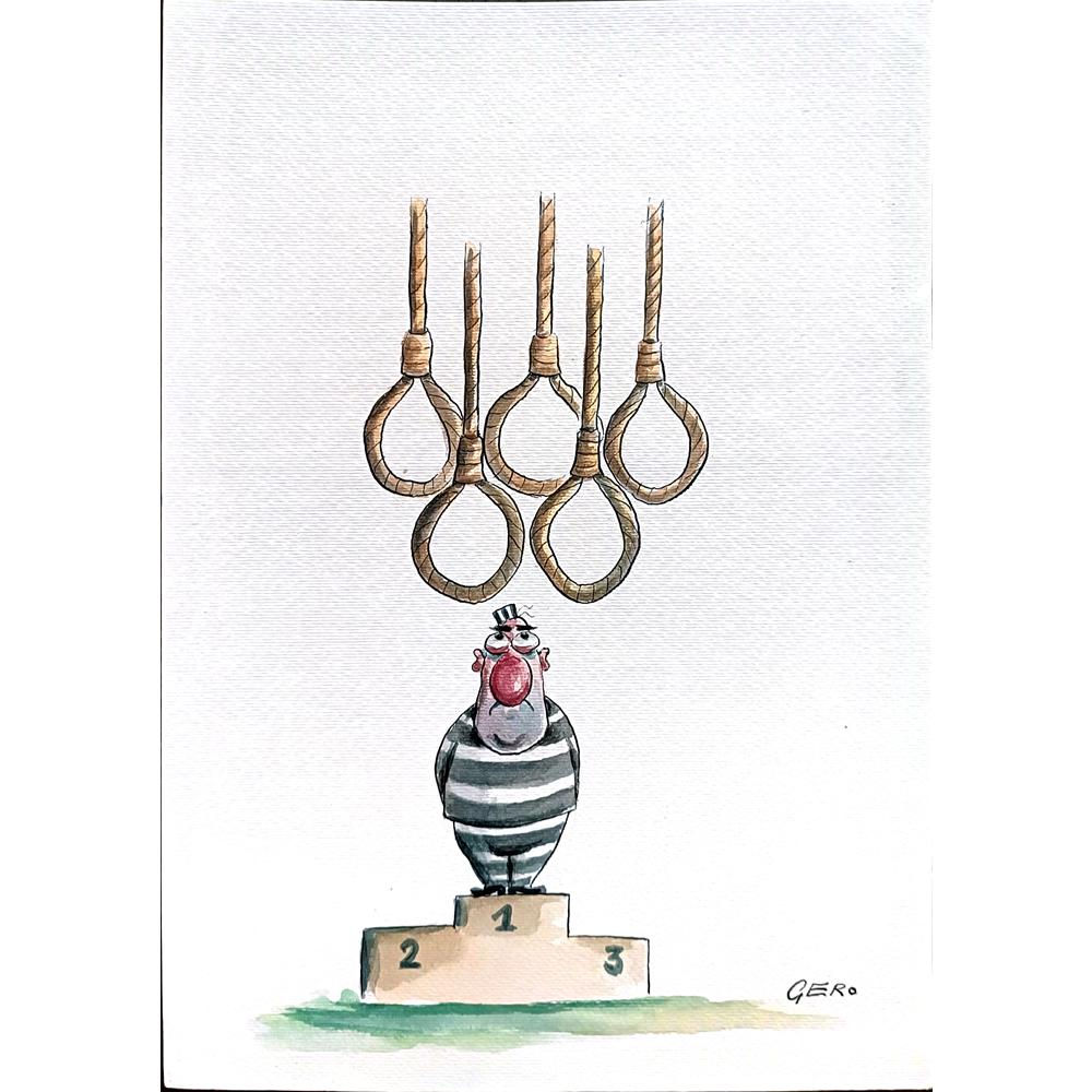 Miroslav Gerencer 29x21cm Orijinal Karikatür BOD02848