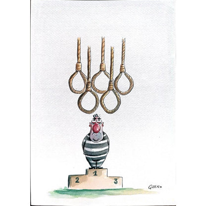 Miroslav Gerencer 29x21cm Orijinal Karikatür BOD02848