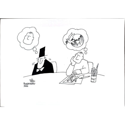 Hossein Rahimkhany 43x30cm Orijinal Karikatür BOD02853
