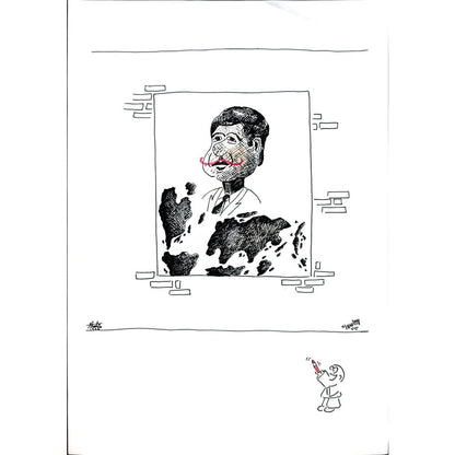 Unknown 29x21cm Orijinal Karikatür BOD02854