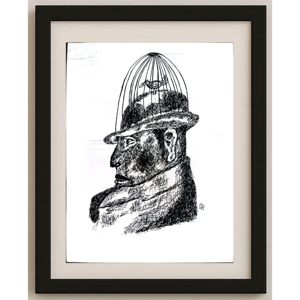 Karim Karımi Zadeh 29x21cm Orijinal Karikatür BOD02855