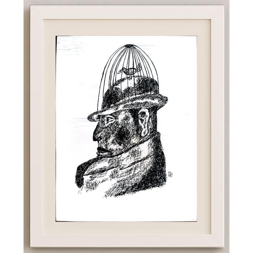 Karim Karımi Zadeh 29x21cm Orijinal Karikatür BOD02855