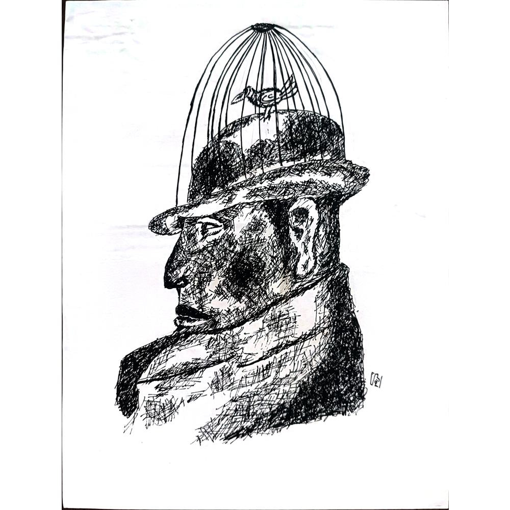 Karim Karımi Zadeh 29x21cm Orijinal Karikatür BOD02855