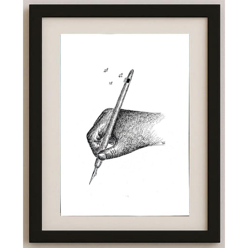 Masoud Ziaei Zardkhashosei 29x21cm Orijinal Karikatür BOD02857