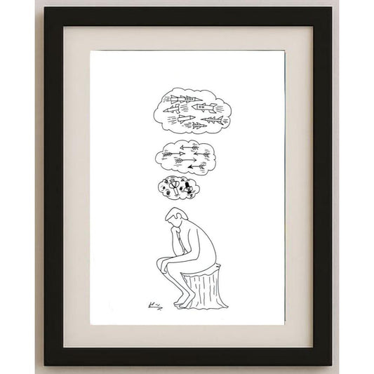 Unknown 29x21cm Orijinal Karikatür BOD02858